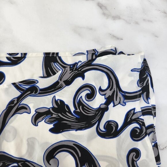 Express Abstract Art to Wear Chiffon Choker Cold Shoulder Blouse Women's XS - Picture 3 of 9